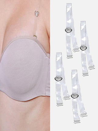 Women Detachable Transparent Straps Bra Plastic Metal Free-Size 2-Pairs - fimsfashion