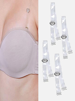 Women Detachable Transparent Bra Straps Plastic Steel Free-Size 2-Pairs - fimsfashion