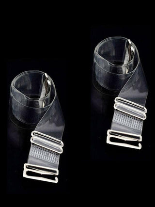 Women Detachable Transparent Straps Bra Plastic Metal Free-Size 2-Pairs - fimsfashion