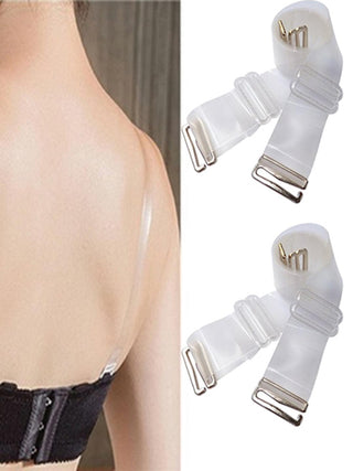Women Detachable Transparent Bra Straps Plastic Steel Free-Size 2-Pairs - fimsfashion