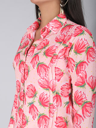 Blush Floral Printed Co-Ord Set