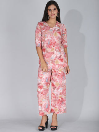 Peachy Pink Floral Co-Ord Set Loungewear