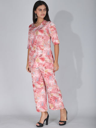 Peachy Pink Floral Co-Ord Set Loungewear