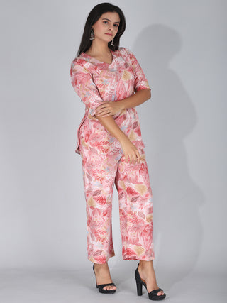 Peachy Pink Floral Co-Ord Set Loungewear