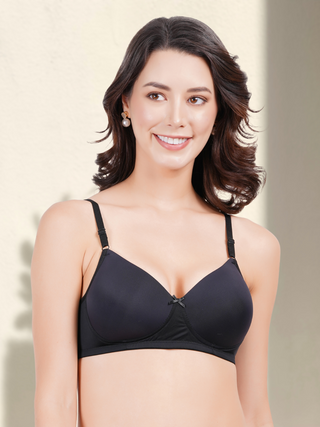 FIMS Fashion Women Lycra Solid Padded Bra Pack of 1 Black