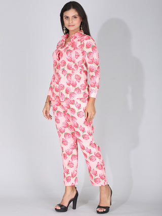 Blush Floral Printed Co-Ord Set