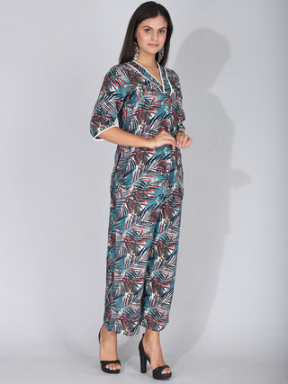 Graceful Green Leafy Loungewear Co-Ord Set