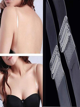 Women Detachable Transparent Straps Bra Plastic Metal Free-Size 2-Pairs - fimsfashion