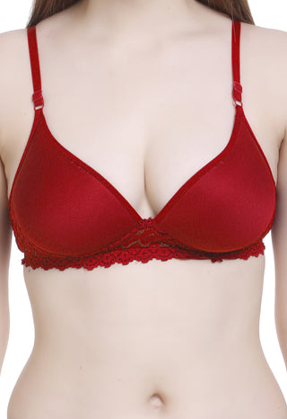 FIMS - Fashion is my style Women's Cotton & Elastane Lightly Padded Non-Wired T-Shirt Bra