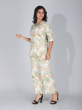 Fresh Green Floral Co-Ord Set Loungewear