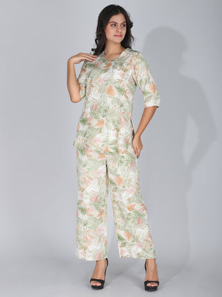 Fresh Green Floral Co-Ord Set Loungewear