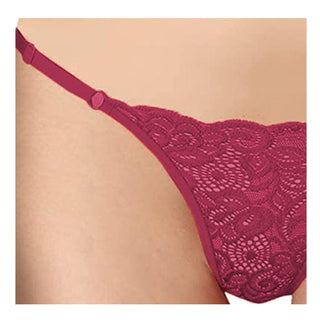 Women Elastane Floral Lace G-string Thong Panty Pack of 1 Multicolor Free-Size - fimsfashion