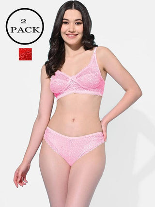 Pack of 2 Lace Bra & Panty Set