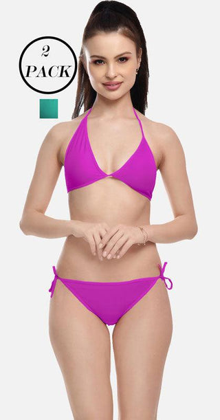 Women Satin Nylon Lycra Spandex Bikini Set Pack Of 2 for Women, Beach Lingerie for Girls - fimsfashion