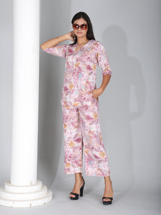 Lavender Purple Floral Co-Ord Set Loungewear