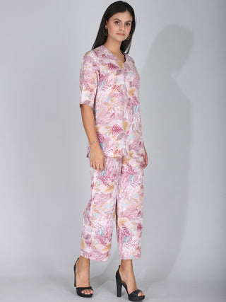 Lavender Purple Floral Co-Ord Set Loungewear