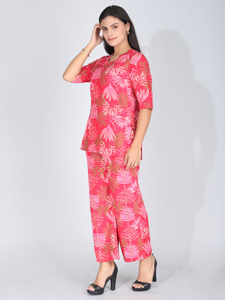 Exquisite Pink Floral Co-Ord Set Loungewear