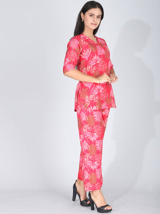 Exquisite Pink Floral Co-Ord Set Loungewear