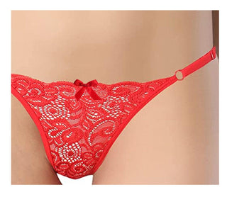 Women Elastane Floral Lace G-string Thong Panty Pack of 1 Multicolor Free-Size - fimsfashion