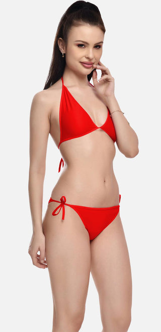 Women Satin Nylon Lycra Spandex Bikini Set for Women, Beach Lingerie for Girls - fimsfashion